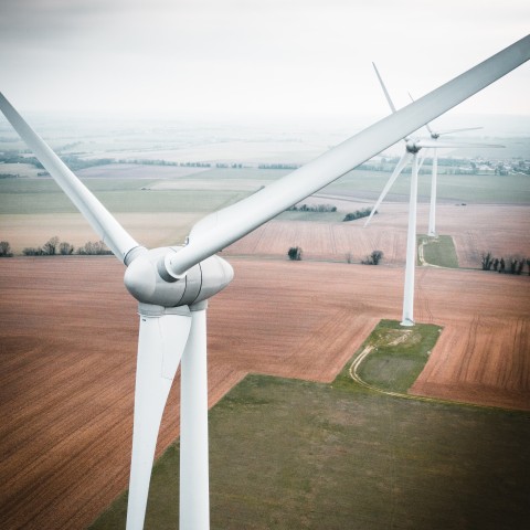 sky view of windmill